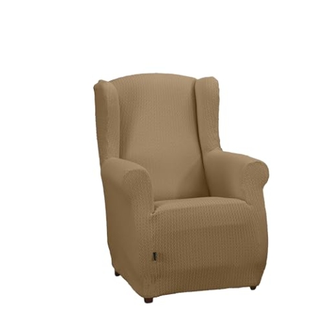 Estoralis | Sumatra | Superelastischer Ohrensesselbezug | Maximale Anpassungsfähigkeit | Farbe - C/ 06 Beige | Bezug für Ohrensessel Größe von 70 bis 110 cm. | Anpassbar an alle Arten von Sofas