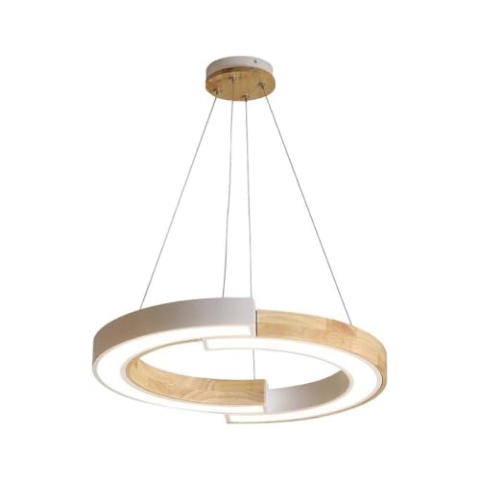 V-TAC Designer-Deckenleuchten - Designer-Hängelampen - IP20 - Weiß+Holzgehäuse - 32 Watt - 4000 Lumen - 4000K