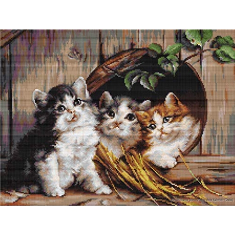 Luca-S Freundlicher Schutz Kreuzstichset, Baumwolle, Mehrfarbig, 28,5x35,5cm