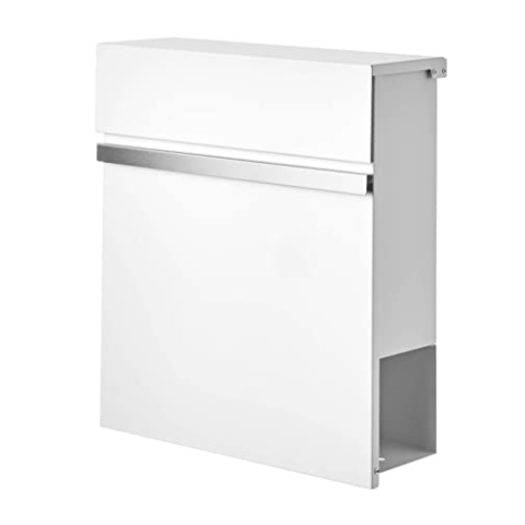 AMARE Design XXL Edelstahl Briefkasten Series 5-37 x 41 x 13 cm - Weiß