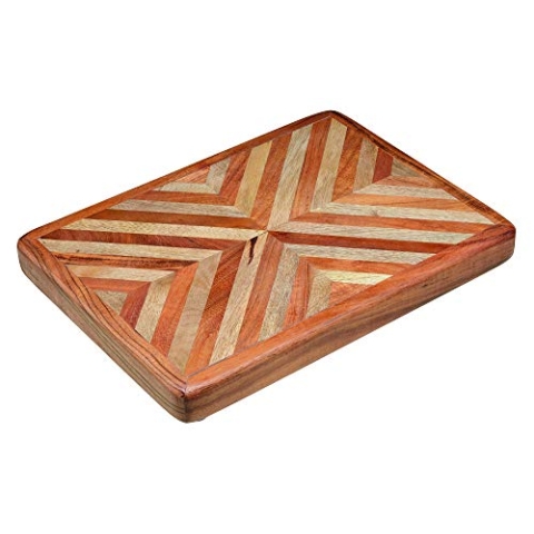 KitchenCraft Serenity Butchers Block Schneidebrett, Mango-Holz, Braun, 28 x 38 cm