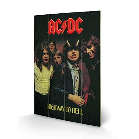 Pyramid International AC-DC (Highway to Hell) Holzwand-Kunst, Holz, Mehrfarbig, 40 x 2.5 x 59 cm