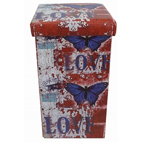 Biscottini Sitzsack für Kinder und Erwachsene, 33 x 60 x 33 cm, wiederverschließbare Aufbewahrungsboxen mit Deckel | Sitzsack quadratisch mit Dekor