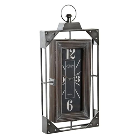 Home Decor Wanduhr Dkd Loft Holz Eisen (29 x 6,5 x 61 cm)