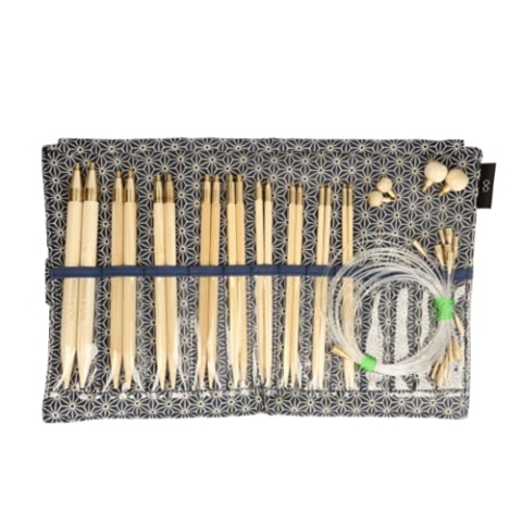 Now Foods KA57829-01 Rundstrick Set, Bamboo, Blau, Mittelgroße/Große