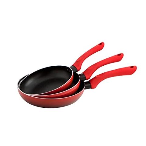 Quid Set mit 3 Pfannen 20/24/28 cm Tokio, Aluminium, rot, 13.05 cm