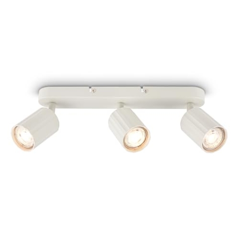 BRILONER - Deckenlampe mit Riffeln, schwenkbar, GU10, max. 9 W, Deckenleuchte, Lampe, Wohnzimmerlampe, Schlafzimmerlampe, Küchenlampe, Deckenstrahler, Deckenbeleuchtung, 32,5 cm, Altweiß