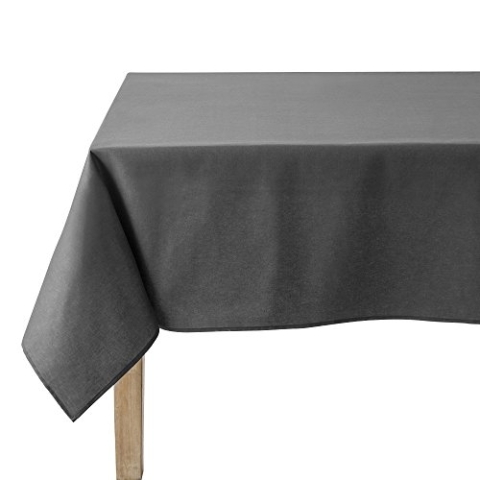 Coucke 3152192181511 Uni Tischdecke, Baumwolle, quadratisch 180 X 180 cm, Baumwolle, Caviar, 180 x 180 x 0,03 cm