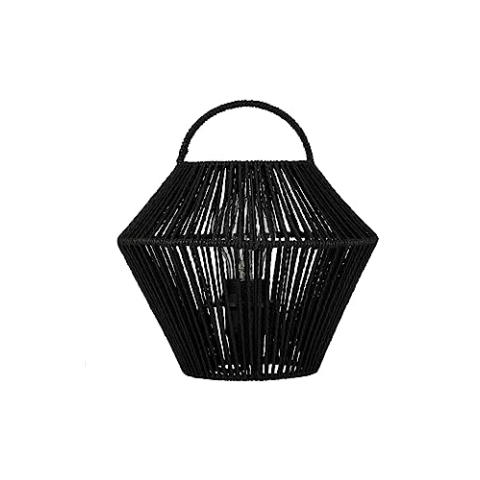 Pauleen 48301 Tischleuchte Boho Shine E27 max. 20W Schwarz Metall, Rattan Nachttischleuchte