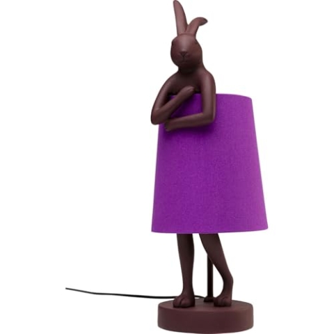 Kare Design Tischleuchte Animal Rabbit, Rot/Lila, Hasenleuchte, Tischlampe, Schlafzimmerlampe, Tiermotiv, kein Leuchtmittel enthalten, 50x17x20 cm (H/B/T)