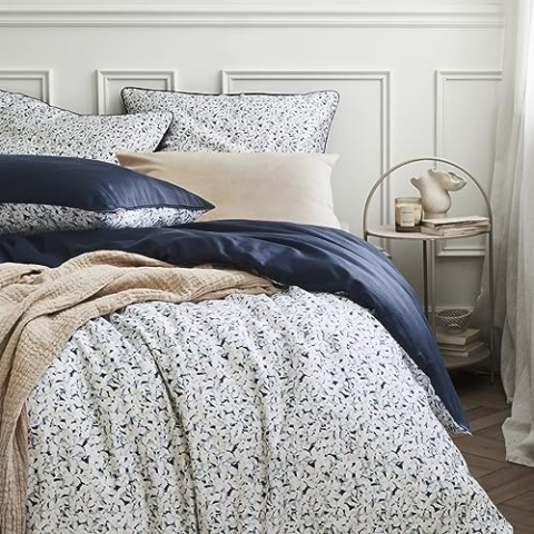 Bettbezug aus Baumwoll-Satin, 260 x 240 cm, Farbe: Schwarz Essix