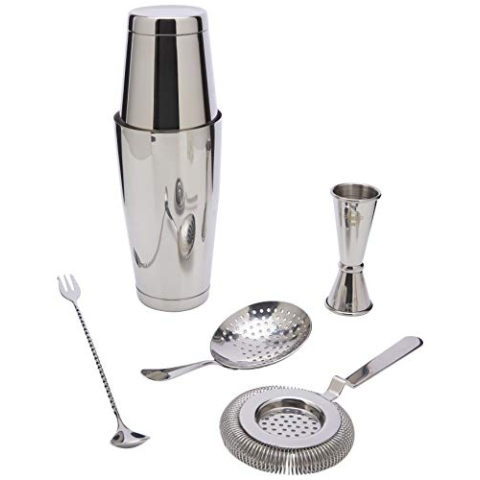 barprofessional Cocktail-Set, Edelstahl, silberfarben, klein