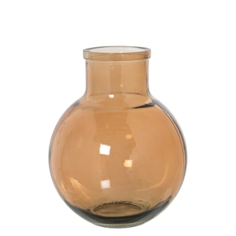 Alexandra House Living Vase aus recyceltem Glas, Braun, Glas, 23 x 23 x 31 cm