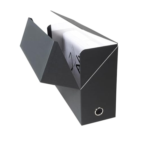 EXACOMPTA - 89523E - 5 Transferboxen aus Gewebepapier - Rücken 90 mm - mit Metallöse - für DIN A4 - Maße 25,5 x 34 x 9 cm - grün - fertig montiert
