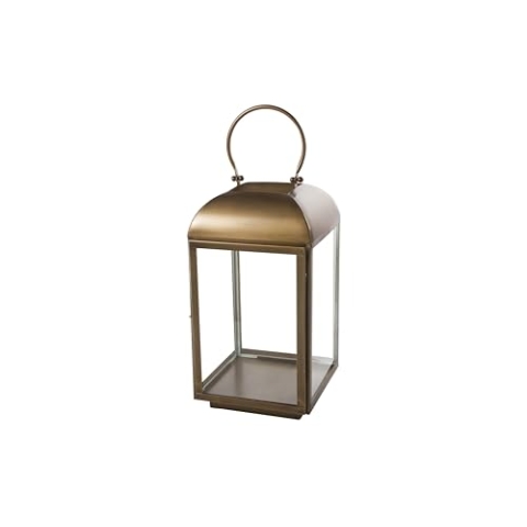 Cosy @ Home Laterne aus Messing/Metall, 25,5 x 25,5 x 47,75 cm