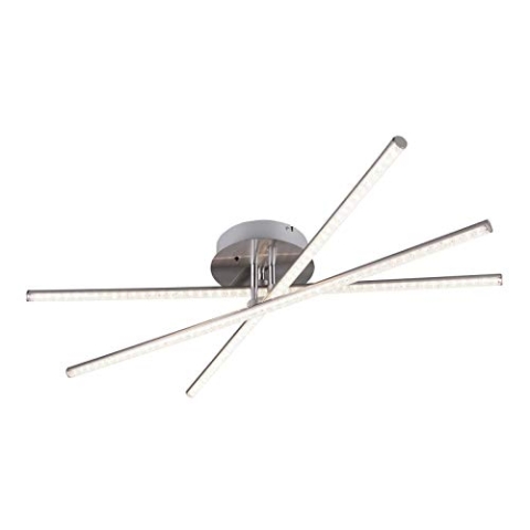 Reality Leuchten LED Deckenleuchte Strada R62953100, Metall Nickel matt, inkl. 3x 9 Watt RGBW LED mit Farbwechsel, Kristall Effekt, Fernbedienung, deckenleuchte 3-flammig