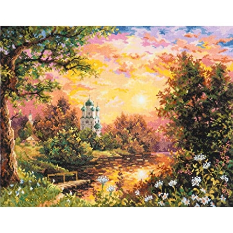 Magic Needle 43-08 ZW Sonnenuntergang Kreuzstichset mit Zählmuster Zweigart Edition, Baumwolle, multifarbig, 40x31cm