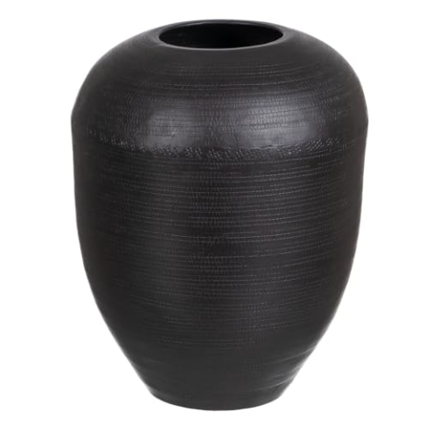Vase 25,5 x 25,5 x 33 cm schwarz Aluminium