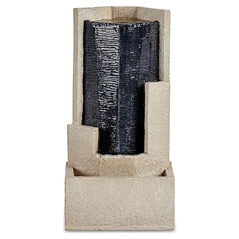 Dreieckiger Brunnen, Braun, Schwarz, Harz, 21 x 48,5 x 25 cm