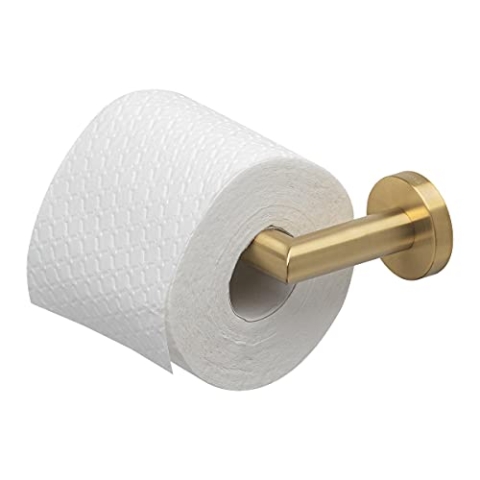 Geesa Nemox Toilettenpapierhalter, Toilettenrollenhalter aus Edelstahl, Farbe: Gold gebürstet, 151 x 49 x 87 mm