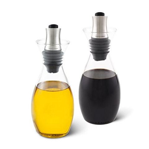 Cole & Mason H103028 Haverhill Essig und Ölflaschen set, 2x 240ml, Essig und Ölflasche mit ausgießer, Öl- und Essig Geschenk, Glas, 2x Ölflasche/Essigflasche,