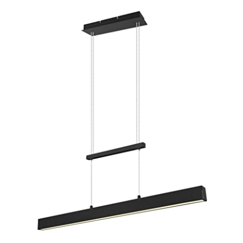 Reality Leuchten LED Pendelleuchte Paros R32043132, Metall Schwarz matt, inklusiv 1x 21 Watt LED und 2x 5,5 Watt LED, Switch Dimmer