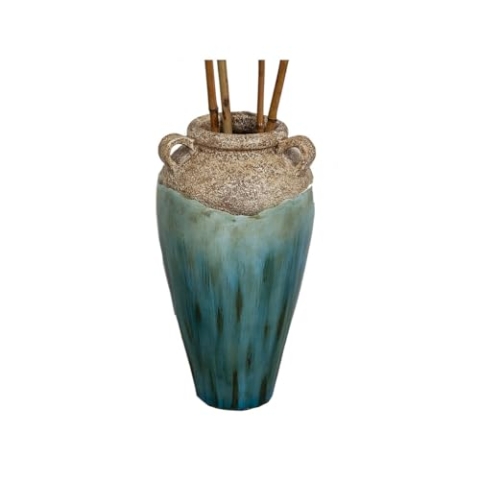 Alexandra House Living Vase, Blau, Braun, Terrakotta, 33 x 60 x 33 cm