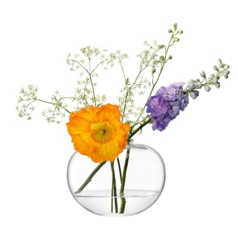 LSA Blumenvase, gebogen, 15 cm, transparent, mundgeblasenes und handgefertigtes Glas, FW37, Farblos