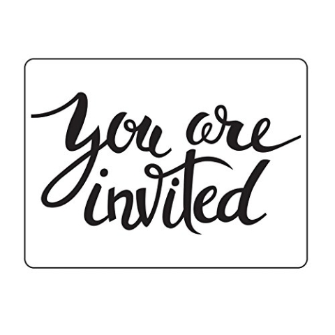 Darice 30023125 Prägefolder - Schablone, You Are Invited, Plastik, transparent, 10.8 x 14.6 cm