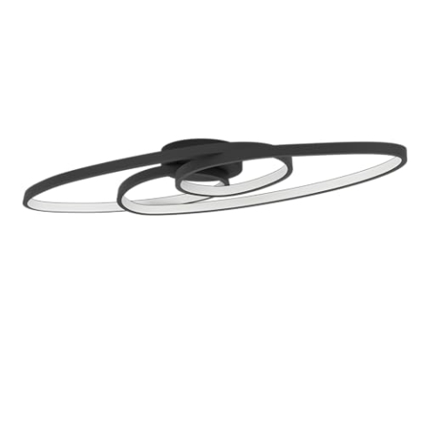 EGLO LED Deckenleuchte Gianella, Deckenlampe dimmbar in Stufen, Wohnzimmerlampe aus Metall in schwarz und Kunststoff in weiß, warmweiß, 88 cm