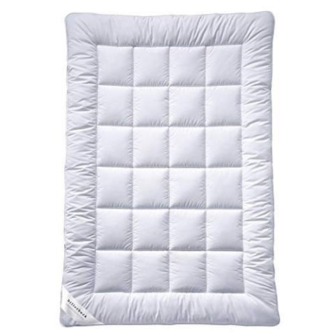 billerbeck Bettdecke S20 UNO - Ganzjahresdecke – 135 x 200 cm – AIRFILL - Hohlfaser-Füllung, Baumwollbezug mit Aloe-Vera-Veredelung, Weiß