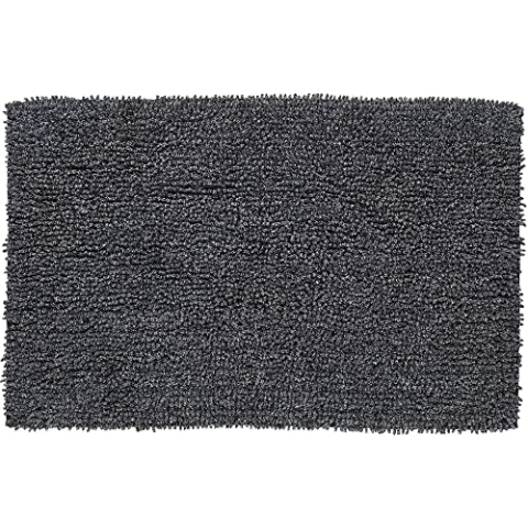 Sealskin Badteppich Rutschfeste saugfähig Misto, 60 x 90 x 2.5 cm, Baumwolle, Schwarz