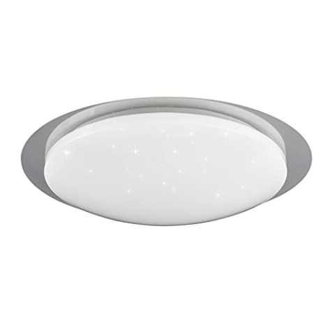 Reality Leuchten LED Deckenleuchte Bilbo R62094800, Kunststoff weiß oder klar, inkl. 16 Watt Farbwechsel LED, Starlight Effekt, Fernbedienung