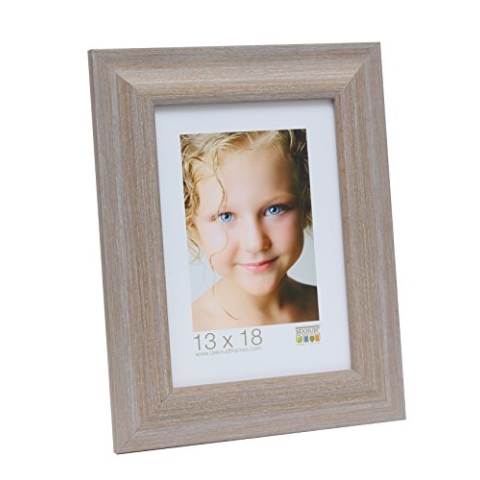 Deknudt Frames S45MF3 Bilderrahmen 40x50 Bilderrahmen beige, schräg abfallende Leiste, imitierte Maltechnik Kunststoff Fotokader