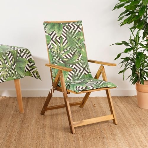 BELUM | Gartenstuhlkissen - Produktmaße: Sitz ohne Lenkrad: Dicke: 4 cm/Breite: 41 cm/Länge: 37 m Rückenlehne ohne Lenkrad: Dicke: 4 cm/Breite: 53 cm/Länge: 64 cm | Modell: 0318-81 cm