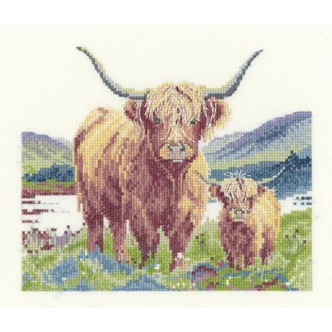 Heritage Crafts Kreuzstich Stickpackung Aida Highland Harmony (A), Zählmuster