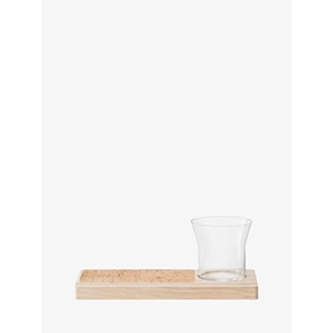 Pflanzgefäß-Set Plateau L28cm Klar/Esche/Kork