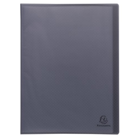 Exacompta - Ref. 78551E - Karton mit 15 recycelten Opak Sichtmappen - 50 genarbte Hüllen - 100 Seiten - für DIN A4 - Softcover aus PP 4/10, halbblickdicht - schwarz