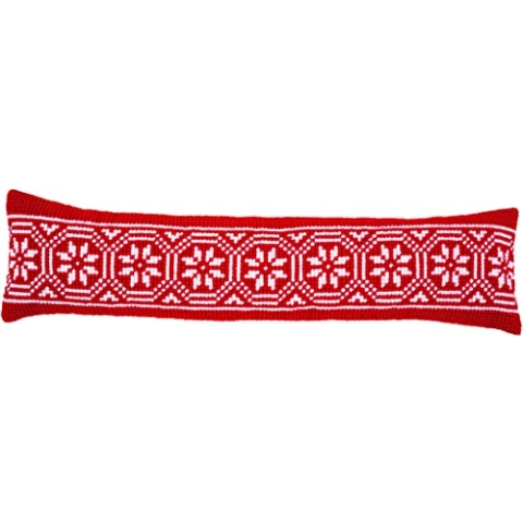 Vervaco Kreuzstich Stickpackungen Dekorative Zugluftstopper Vorgedruckt Kissen Weihnachtsmotiv DIY Set Kreativ Set Für Erwachsene ca. 80 x 20 cm Bastelset Handwerker Haus Dekoration