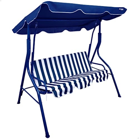AKTIVE 61112 - Waage für den Garten, 3 Pl, 170 x 110 x 153 cm, gestreift, Grün/Weiß