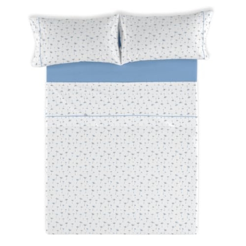 Alexandra House Living Estelia Bettwäsche-Set, Blau, für 150 cm breite Betten, 3-teilig