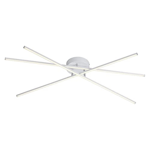 Trio Leuchten LED Deckenleuchte Tiriac 671610331, Metall, Weiß matt, Acryl weiß, 3 x 8.5 Watt, Switch Dimmer