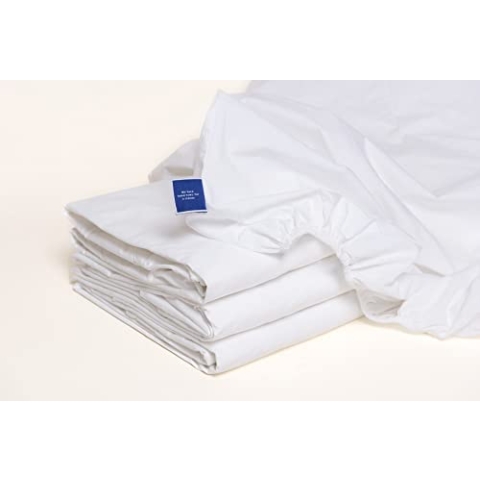 Van Morgen 100% Baumwoll-Perkal-Spannbetttuch 200x220x40cm Schneewittchen Hotelqualität Geeignet Für Niedrige Und Hohe Matratzen - Ganz Rundum Elastisch