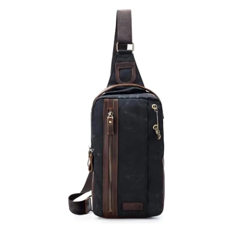 Della Q 22234, Leather, Black, One Size Messenger Bag, Leder, Einheitsgröße