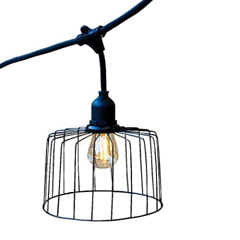 NEMA LIGHT LED Lichterkette Außen mit Metallschirm 10er E27 Filament Fassung warmweiß 6m