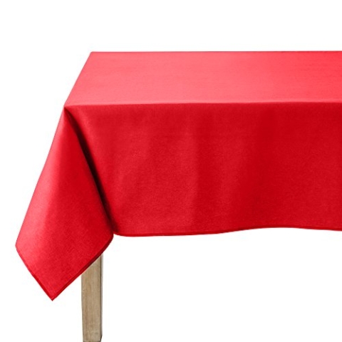 Coucke 3152192156687 Uni Tischdecke Rechteck Baumwolle Kirschrot, Baumwolle, kirschrot, 160 x 240 x 0,03 cm
