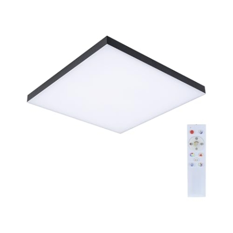 Paulmann 79915 LED Panel Loria Rainbow 450x450mm eckig incl. 1x19 W dimmbar dynamicRGBW Farbsteuerung Schwarz Metall Deckenleuchte 3000 K