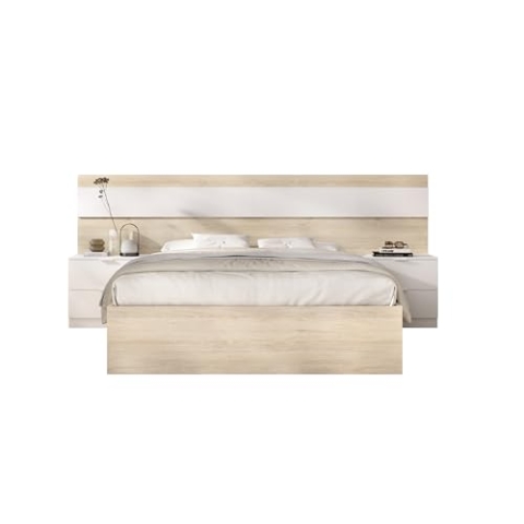 DEKIT GRUPO RIMOBEL Ausziehbett, Melamin, Natur/Weiß, 96 x 248 x 195,4 cm