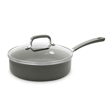 GreenPan Melbourne cw002267 – 004 Schmorpfanne/Deckel Glas/Aluminium grau Quarz 24 cm