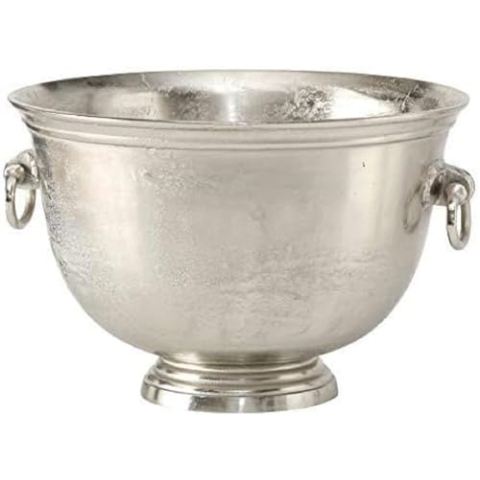Boltze Sektkühler King (Farbe Silber, Durchmesser 45 cm, mit Standfuß, für den Indoorbereich geeignet, Dekoobjekt, Dekoration) 1464700, Normal